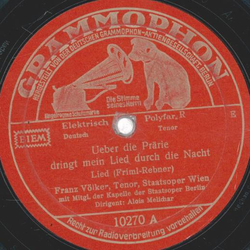 Franz Vlker - ber die Prrie dringt mein Lied durch die Nacht / Hindu Lied