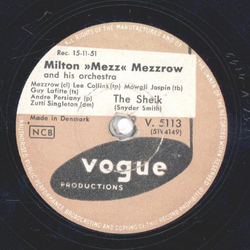 Milton Mezz Mezzrow - The Sheik / Mezzerola Blues