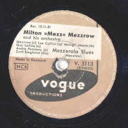 Milton Mezz Mezzrow - The Sheik / Mezzerola Blues