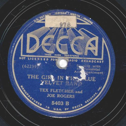 Tex Fletchers And Joe Rogers - Seven More Days / The Girl In The Blue Velevet Band
