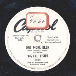 Big Bill Lister - A nickel for a dozen roses / One more beer