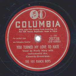 The 101 Ranch Boys - Im Trying To Keep Mother Warm / You Turned My Love To Hate