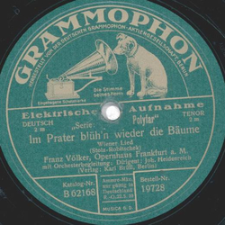 Franz Vlker - Im Prater blh`n wieder die Bume / Wiener Fiakerlied