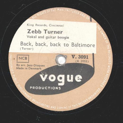 Zebb Turner - Boogie Woogie Lou / Back, back, back to Baltimore