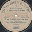 Zonophon-Orchester - Aus Liebe zur Kunst / Sinnbild Walzer