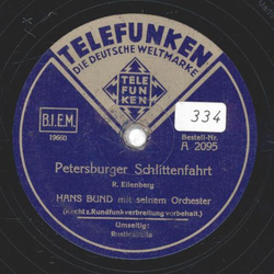 Hans Bund - Petersburger Schlittenfahrt / Rusticanella