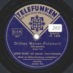 Hans Bund - Drittes Walzer Potpourri 1. Teil / 2. Teil