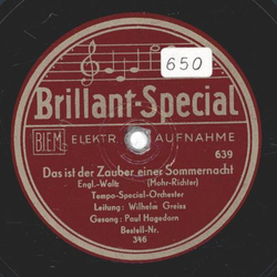 Paul Hagedorn - Das ist der Zauber einer Sommernacht /...