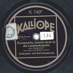 Orchester mit Refraingesang - Annemarie, komm doch in die Laubenkolonie / Durch Berlin fliet immer noch die Spree