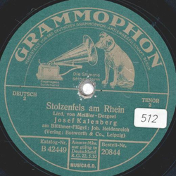 Josef Kalenberg - Stolzenfels am Rhein / Der verliebte...