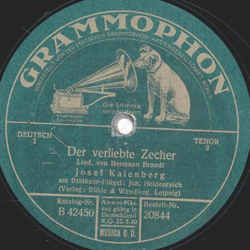 Josef Kalenberg - Stolzenfels am Rhein / Der verliebte Zecher