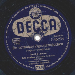 Rolf Simson - Ein schwarzes Zigeunermädchen / Heimweh