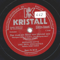 Bernard Ettè, Refrain: Kurt Hardt - Das muss ein Stück...