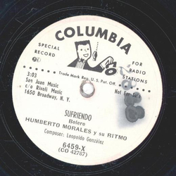 Humberto Morales y su Ritmo - Sufriendo / Mambo De La Selva 