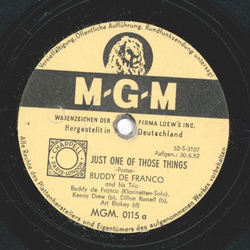 Buddy de Franco and his Trio - Just One of those Things /...