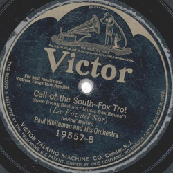 Paul Whiteman and his Orchestra - Alabamy Bound / Call of the South
