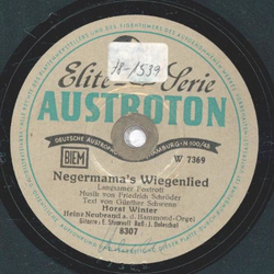 Horst Winter - Negermamas Wiegenlied / La Vie En Rose