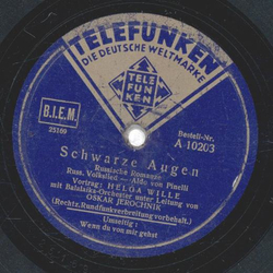 Helga Wille - Schwarze Augen / Wenn du von mir gehst