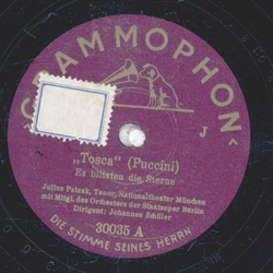 Jul. Patzak, Tenor - Tosca: Es blitzten die Sterne /...