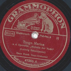 Hans Busch - Tango Marina / Du bist alles fr mich, se kleine Mary
