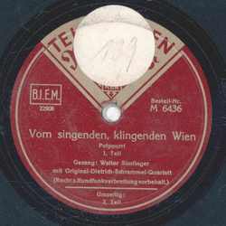 Walter Simlinger, Orginal Dietrich Schrammel Quartett - Vom singenden, klingenden Wien 1.Teil / 2. Teil