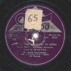 Horst Winter - Bei dir war es immer so schn / Ich mache...