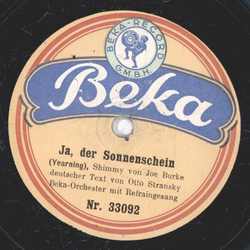 Beka  Orchester mit Refraingesang - Wenn man ein Mderl kssen will / Ja, der Sonnenschein