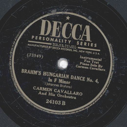 Carmen Cavallaro - Love Will Keep Us Young / Brahms Hungarian Dance No. 4