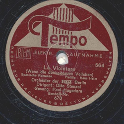 Paul Hagedorn,Otto Stenzel / Emanuel Rambour m. s. Orch....