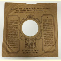 Original Gramola Cover für 25er Schellackplatten A1 B