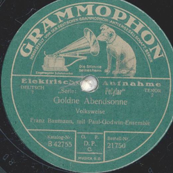 Franz Baumann - Der Vglein Abendlied / Goldne Abendsonne