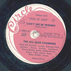 The All Star Stompers - Cant we be friends / I never knew I could love anybody
