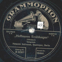 Heinrich Schlusnus - Hoffmanns Erzhlungen / Der Trompeter von Skkingen