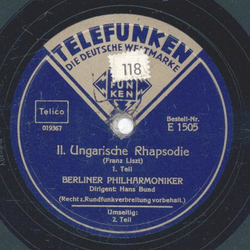 Berliner Philharmoniker: Hans Bund  - II. Ungarische Rhapsodie