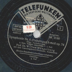 Prof. Dr. Willem Mengelberg - Symphonie Nr. 6 ( Pathtique) h-moll op.74   1. TEIL / 2. TEIL