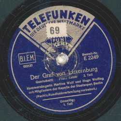 Martina Wulf und Hugo Welfing - Der Graf von Luxemburg