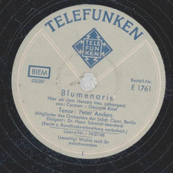 Peter Anders - Blumenarie / Wohin seid ihr entschwunden