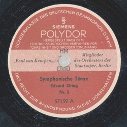 Paul van Kempen - Symphonische Tnze Edvard Grieg Nr. III und IV