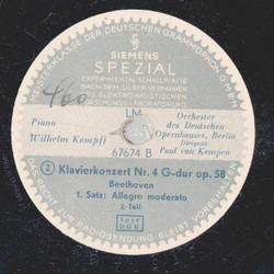 Wilhelm Kempff - Klavierkonzert Nr. 4 G-dur op. 58, Seite 1 und 2