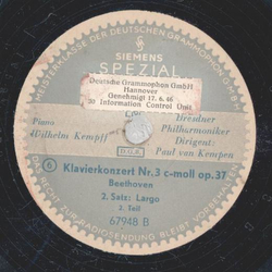 Wilhelm Kempff - Klavierkonzert Nr. 3 c-moll op. 37 (5 Platten)