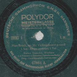 Heinz Stanske - Max Bruch, op. 26: Violinkonzert g-moll...