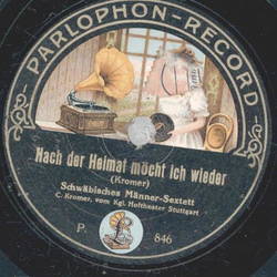 Schwbische Liedergrupper - Mer sitzet unter Aepfelbum / Nach der Heimat mcht ich wieder