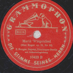 E. Berger - Solveighs Lied / Mari Wiegenlied