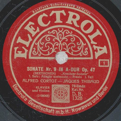 Alfred Cortot, Jaques Thibaud - Sonate Nr. 9 in A-Dur Op....