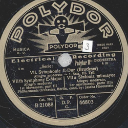 Philharmonic Orchestra, Berlin: Jascha Horenstein - VII....