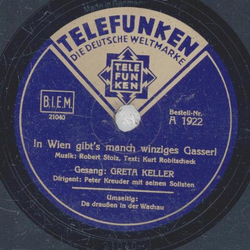 Greta Keller - In Wien gibt´s manch winziges Gasserl /...