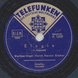 Horst Hanns Sieber - Elegie / Narcissus 