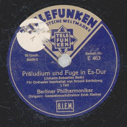 Berliner Philharmoniker: Erich Kleiber - Prludium und Fuge in Es-Dur (2 Records)