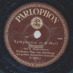 Proffessor Max von Schillings - Symphonie in H-Moll 1. Satz III. Allegro moderato / 2. Satz I. Andante con moto