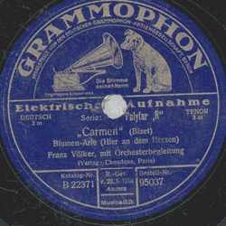 Franz Völker - Carmen / Der Evangelimann